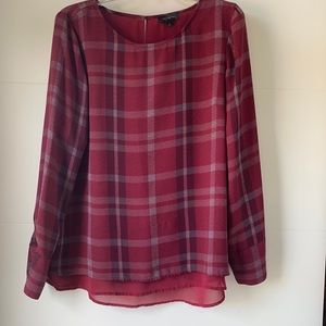 The Limited Plaid maroon blouse